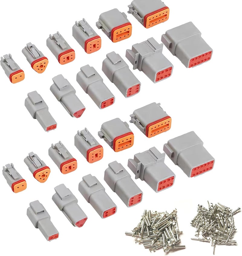 GUIRUIMOON Store DT Bulk Connector Kit DT 2P3P4P6P8P12 Pin Connector, DT Waterproof Wire Connector 12 Pair, Automotive Electrical Connector Plug Combo Kit for Trucks, Cars, Motorcycles etc. (DT Bulk 2-12P) - Image 1